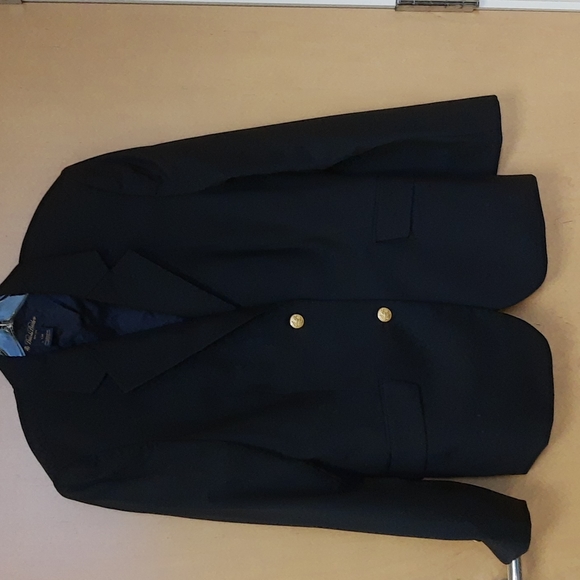 Brooks Brothers Navy Blue Tropical Worsted Wool Blazer, Size 14 Petite - Picture 1 of 4